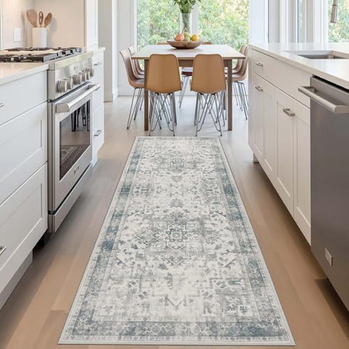Rugxara 2x6 Blue Hallway Runner Rug,Non Slip Vintage Rug - Image 2