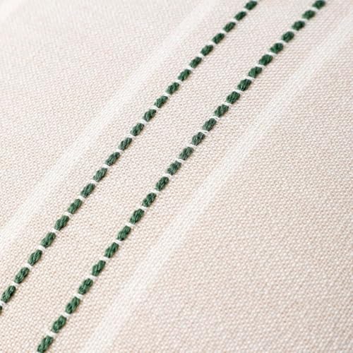 Hckot Stripe Throw Pillow Covers 12x24 Lumbar Dark Green Pillow Covers - Image 4