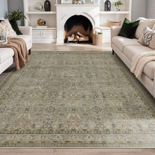 Rugxara 8x10 Area Rugs for Living Room Large Washable Rug, Olive Green - Image 2