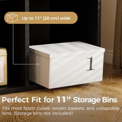 COMHOMA 9 Wood Cube Storage Organizer with Open Back and Removable Back Panels, 11In Black Cube Storage Bookshelf, Cubicle Shelf Bookcase for Home Office Bedroom Living Room, Vertical or Horizontal - Image 4