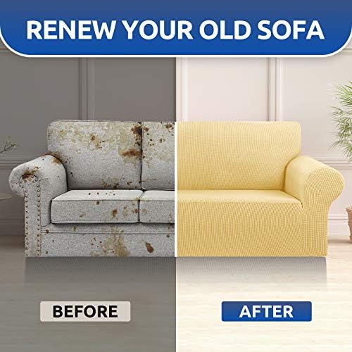 KEKUOU Stretch Oversized Couch Covers for Sofa Slipcover,Champagne - Image 4