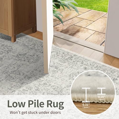 Rugxara Grey 5X7 Washable Area Rug for Living Room - Image 6