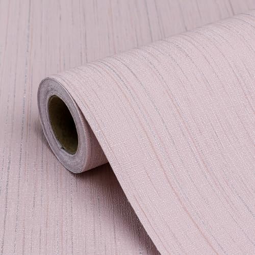 Pink Grasscloth Peel and Stick Wallpaper Texture Contact Paper A Set of 15.7" X 300" Self-Adhesive Linen Removable Wallpaper Cabinets Counter Top Liners by Biyoeepeelstickwallpaper