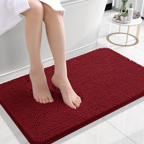 OLANLY Small Bathroom Rugs 24x16, Extra Soft Absorbent Chenille Bath Rugs by OLANLY
