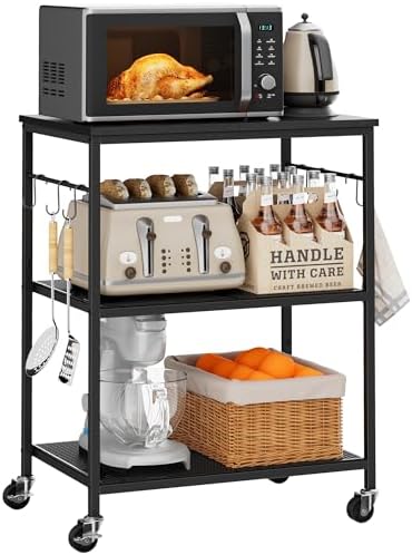 Homleke 3-Tier Rolling Kitchen Microwave Cart, Utility Cart by Homleke
