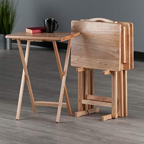 Winsome Wood Alex Snack Table Natural Set 5 Pc, 25.98 inches - Image 2