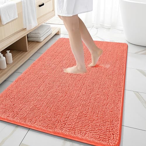 OLANLY Large Bathroom Rugs 59x35, Extra Soft Absorbent Chenille Bath Rugs by OLANLY