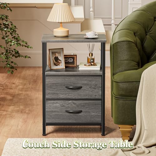 Huuger Night Stand Set of 2, Nightstand with 2 Drawers, Bedside Table - Image 6