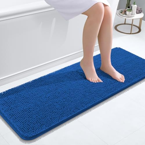 OLANLY Bathroom Runner Rugs 47x17, Extra Soft Absorbent Chenille Bath Rugs by OLANLY