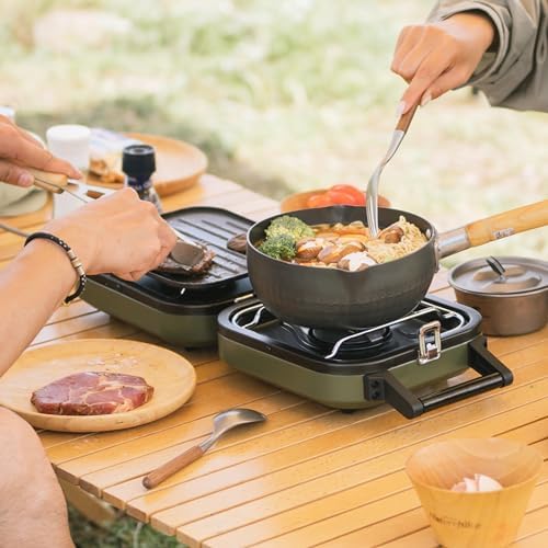 Naturehike 2 Burner Folding Camping Stove with Griddle - Image 6