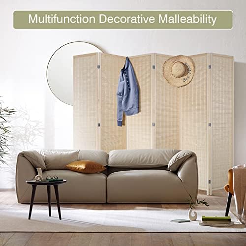 FDW 6-Panel Folding Room Divider | 6ft, Natural | Light & Portable - Image 2