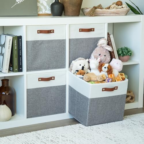 OrganiHaus 13x13 Cube Storage Bins, Set of 4 - Fabric Storage Cubes - Image 3