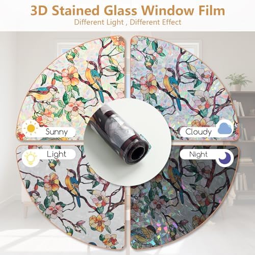 Kromapolis Window Privacy Film, Stained Glass Sticker, 29.5" x 157.4" - Image 3