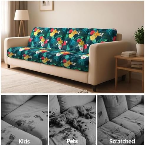 8Pcs Patio Cushion Covers Stretch Outdoor Furniture Protector Slipcovers - Image 6