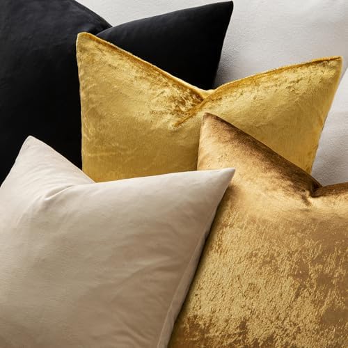 MIULEE Velvet Throw Pillow Covers 16x16 Inch Pack of 2 Golden - Image 6