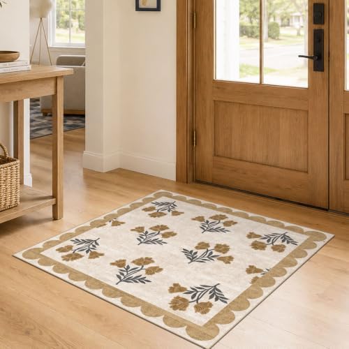 3x3 Square Entryway Rug - Front Door Mat Indoor Outside Entrance by Othilic
