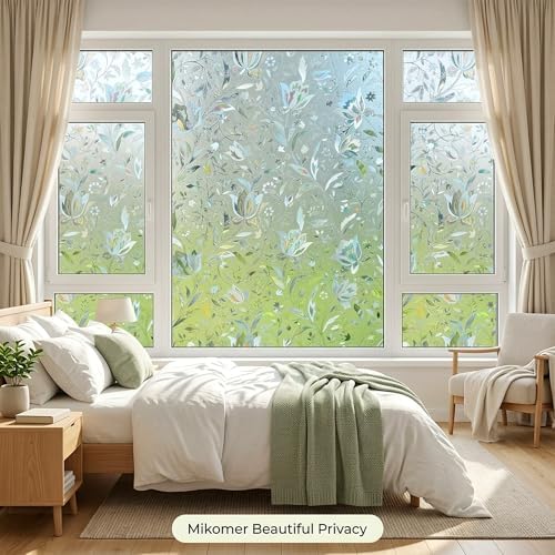 Stained Glass Reflective Frosted Tulip Window Film Privacy 35x78.7in - Image 5