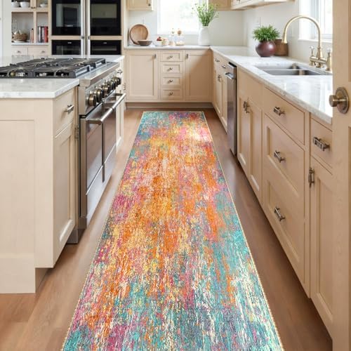 RELEANY Washable Runner 2'x10' Abstract Area Rug for Hallway Starlight - Image 2