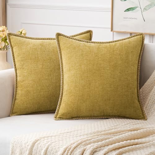 MIULEE Decorative Couch Throw Pillow Covers 18x18 Inch Mustard Yellow by MIULEE