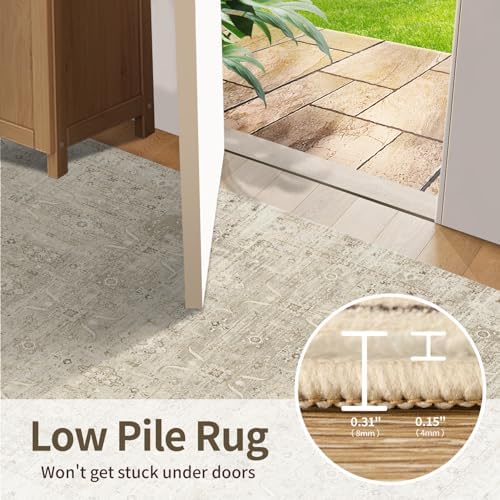 Rugxara Beige 9x12 Area Rugs for Living Room Bedroom Large Washable Rug - Image 6
