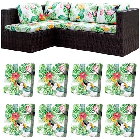 8 Pcs Outdoor Cushion Covers, Patio Sofa Cushion Covers Replacement by BIETYONE