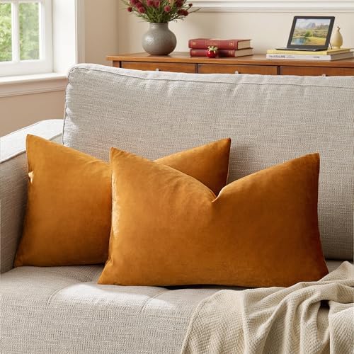GIGIZAZA Orange Pillow Covers 12x20 Decorative Pillows Pack of 2 - Image 6