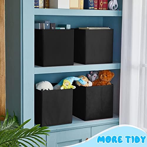 Yinder 4 Pcs Cube Storage Bin, Black 14''x10''x8'' Storage Cubes - Image 6