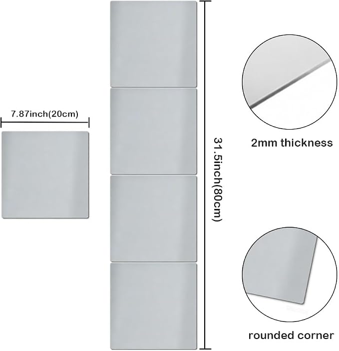 Acrylic Mirror Tiles, 12x12 in Shatterproof Wall Mirrors, 4 Pack - Image 2