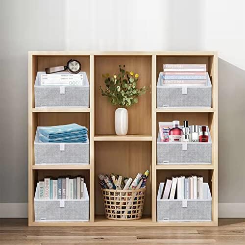 3 Packs Closet Storage Bins - Trapezoid Large Storage Box - Foldable Fabric Baskets for Organizing Clothes - Baby Toiletry, Toys, Towel, DVD, Book (1# Grey, 11.6 x 11.6 x 7.9 inches) - Image 7