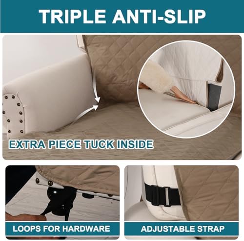 Turquoize 100% Waterproof Sofa Covers Chaise Lounge L Shape Sofa Protector - Image 4
