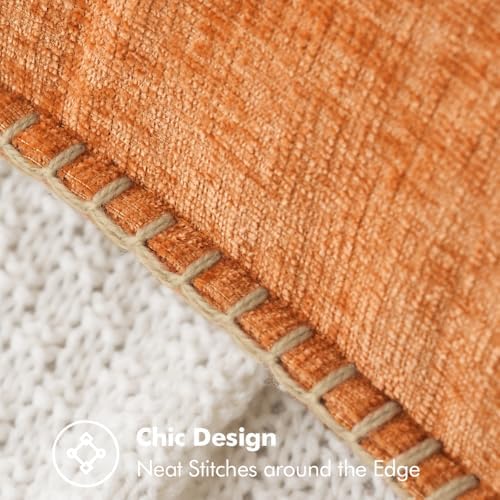 MIULEE Fall Decorative Couch Throw Pillow Covers 20x20 Inch Orange 2 Pack - Image 4