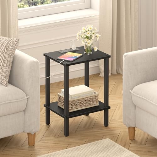 TUTOTAK End Table with Charging Station, Side Table, Nightstand - Image 2