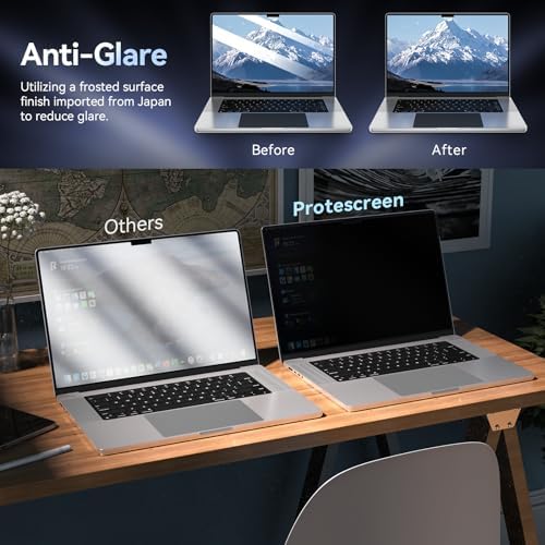 Privacy Screen Protector for MacBook Pro 14 Inch (2021-2026, M1, M2, M3, M4, M5), Easy On/Off Removable Anti Spy Blue Light Glare Cover Shield, Laptop Privacy Filter for Mac Pro 14.2in - Image 4