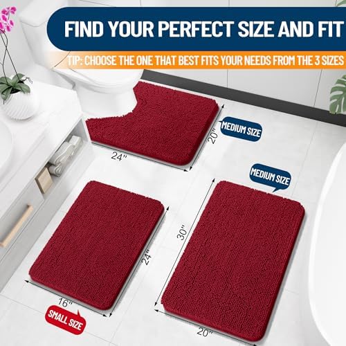 OLANLY Bathroom Rugs 30x20, Extra Soft Absorbent Chenille Bath Rugs - Image 2