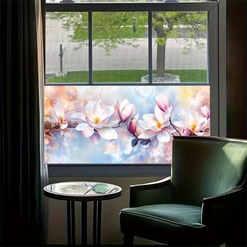 HOMETITUTE Rainbow Flowers Privacy Window Film 39.3x17.7 Inch PVC - Image 2