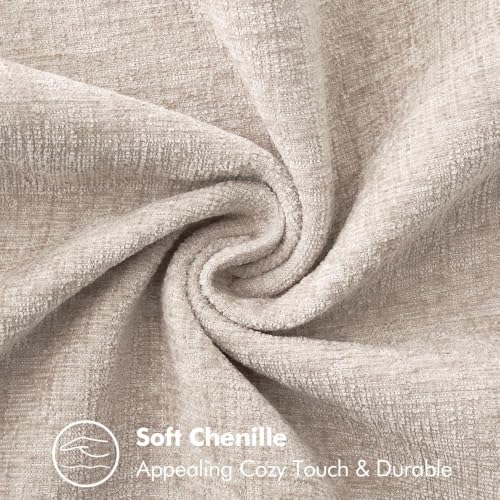 MIULEE Decorative Couch Throw Pillow Covers 20x20 Inch Taupe 2 Pack - Image 3