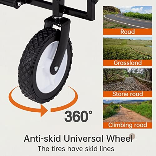 Folding Wagon Garden Cart Collapsible Beach Wagon Grocery Wagon with 4 Universal Wheel for Shopping Park Picnic, Beach Trip, Outdoor Activities, Camping(Grey) - Image 3