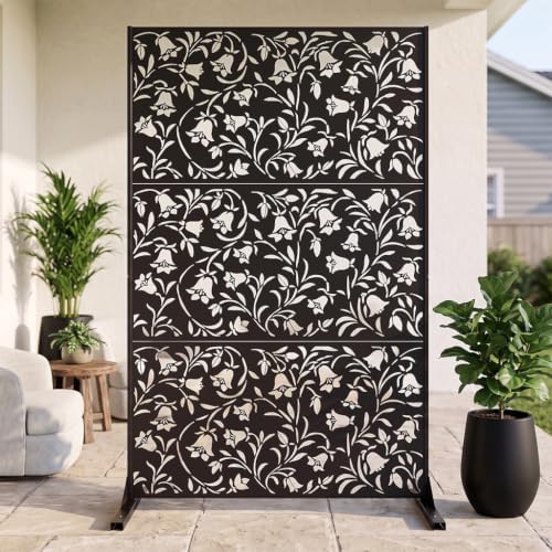 72" Outdoor Privacy Screen, Decorative Metal Privacy Fence Panels by TALLYVERUS