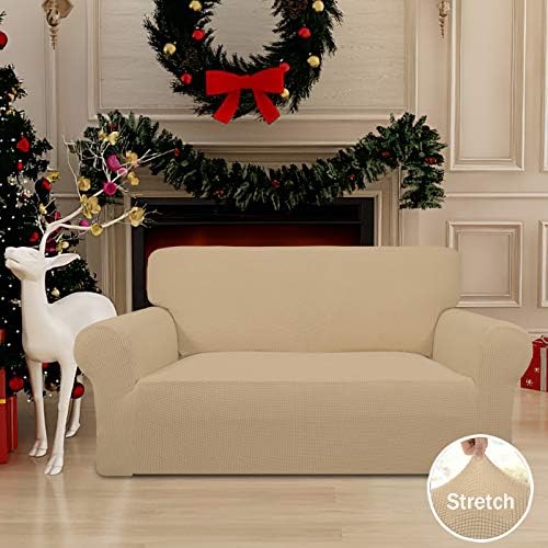 Easy-Going Stretch Loveseat Couch Covers Washable Sand - Image 2