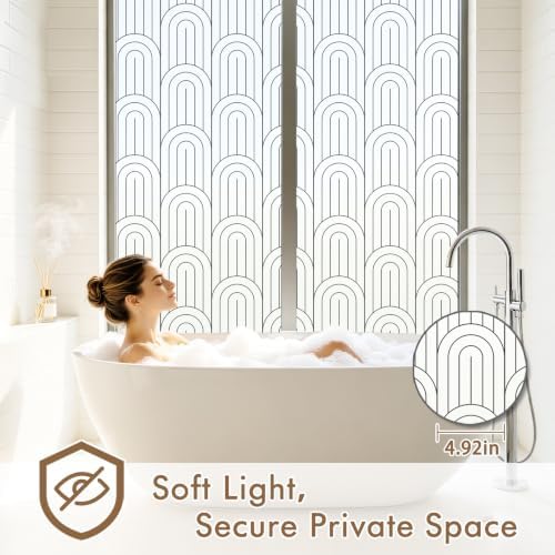 SOMWISE Frosted Window Privacy Film, Day and Night, Static Cling, 23.5X 78.5 - Image 4
