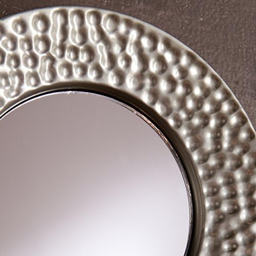 SEI Furniture - Callari Silver Sphere Wall Mirror - 4 Piece Set- Hammered Silver - Transitional Design, Iron - Fully Assembled - Ideal for Bathroom, Entryway (WS6825) - Image 3