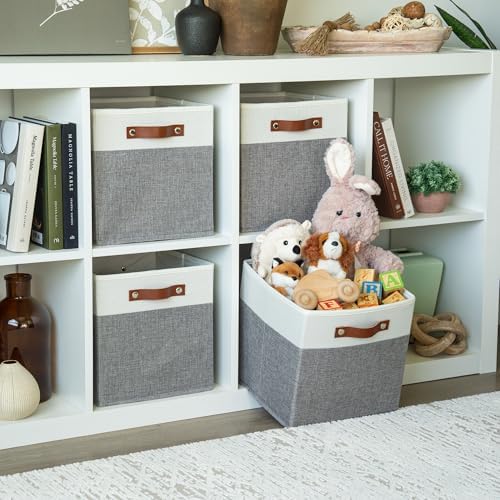 OrganiHaus 11x11 Cube Storage Bins, Set of 4 - Fabric Storage Cubes - Image 3