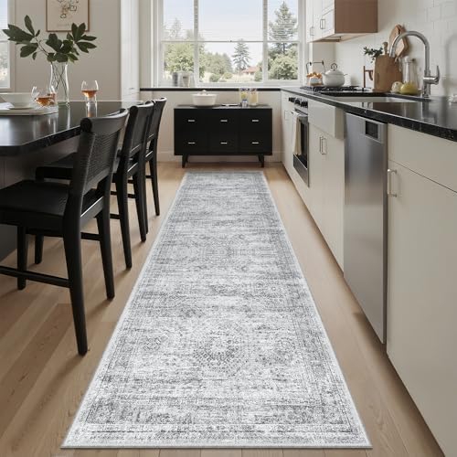 Soalmost Runner Rug 2x7 Washable Non-Slip Hallway Rugs for Kitchen Grey - Image 4