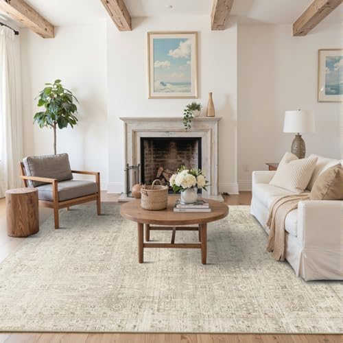 Rugxara Beige Area Rugs 5x7 Washable Soft Rug for Living Room Bedroom - Image 2