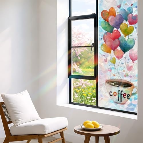 Cmialusie Coffee Balloon Window Film 39.3 x 17.3 Inch Cling - Image 3