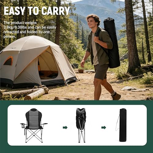 OUTSIDER Portable Folding Lawn Chair with Rear Storage Pocket - Image 6