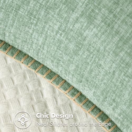 MIULEE Decorative Couch Throw Pillow Covers 18x18 Inch Greyish Green 2 Pack - Image 2