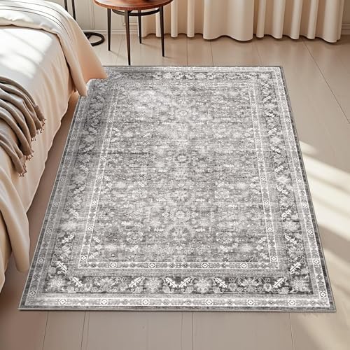 OPPODREAM Vintage Grey Area Rugs 3x5, Washable Rug for Living Room by OPPODREAM