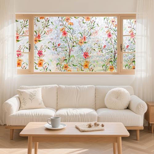 LEMON CLOUD Window Privacy Film, 3D Rainbow Stained Glass, 23.6″ x 157.4″ - Image 3