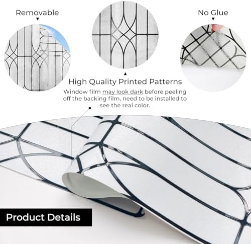 ADD.HERES Window Privacy Film, Glass Decorative Static Cling, 17.5" x 78.7" - Image 3
